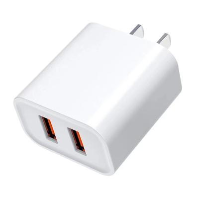 China EU UK USA Plug Dual USB Charger 12W 5V 2.4 Fast Charging Phone Chargers Speed ​​Wall Charger Smart Tablet Mobile Phone for sale