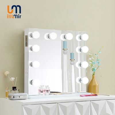 China ILLUMIR Modern Desktop Makeup Mirror Cosmetic Rechargeable Led Salon Hollywood Lighted Vanity Mirror for sale