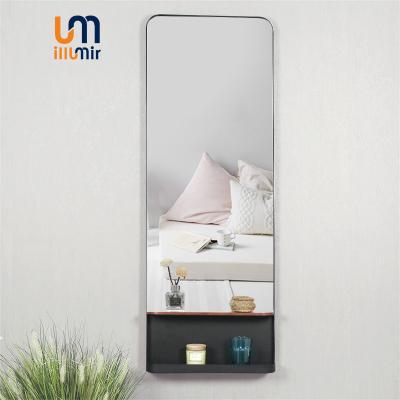 China With Shelf ILLUMIR Modern Decorative Wall Mounted Mirror Full Length Dining Room Bedroom Dressing Vanity Mirror With Shelf for sale