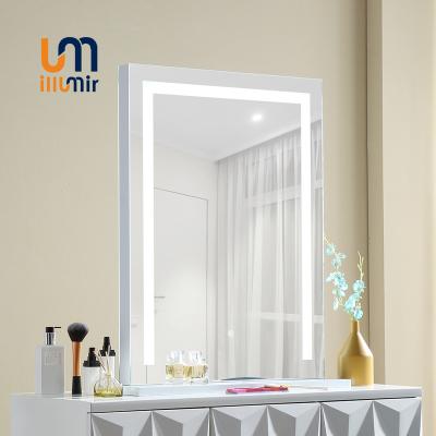 China Double Large Side Barber Mirror Double Side Led Mirror ILLUMIR Rectangle Table Top Dressing Mirror Beauty Salon for sale