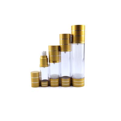 China Luxury Golden Vacuum Pump Bottle Acrylic Airless Bottle Cosmetic Packaging Cosmetic Packaging for sale