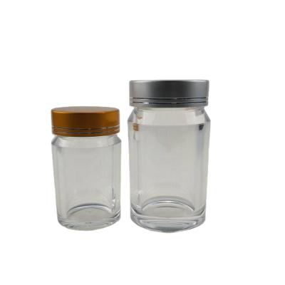 China Shoulder Meidical Pharmaceutical Bottle 40ml 80ml 100ml High-end Transparent Oblique Acrylic Capsule Health Care PMMA Pharmaceutical Bottle for sale