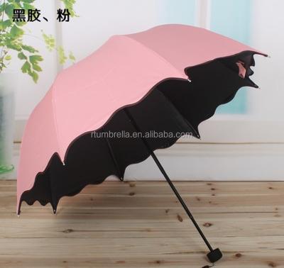 China Manual Open Folding Pongee Women's Manual Colorful Folding Umbrellas for sale