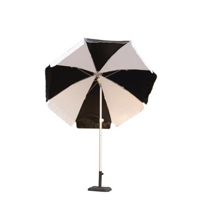 China Black and White UV Blocking Outdoor Furniture Outdoor Wind Resistant Beach Umbrella With Fringe for sale