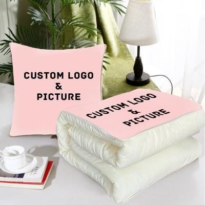 China Non-Toxic High Quality Custom Travel Blanket And Pillow Set Cotton Tile Blanket With Pillow Cover for sale