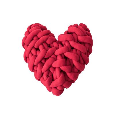 China Anti-Static Red Heart Pillow Knot Hand Pillow Red Heart Cushions Living Room Pillow For Sofa Decor for sale