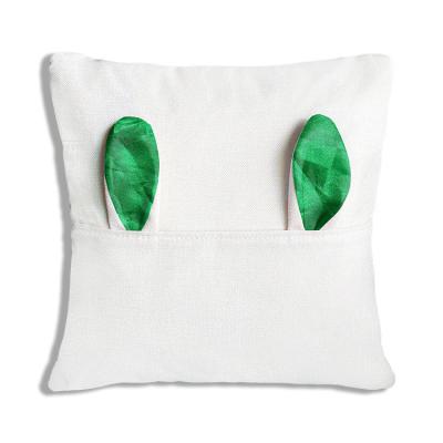 China Non-Toxic Happy Easter Bunny And Decorative Custom Line Wholesale Floor Pillow Truck Pattern Case Square Covers for sale