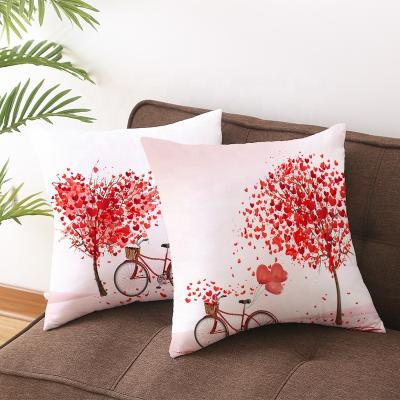 China New Non-Toxic Valentine's Day Home Decoration 45x45cm Peach Skin Poly Pillow Cover for sale