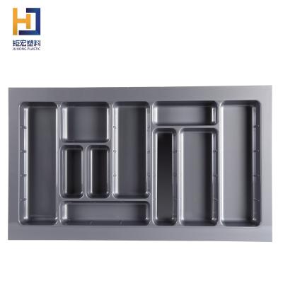 China Home Sustainable Kitchen Products Storage Organizers ABS Cutlery Tray In Cabinet for sale