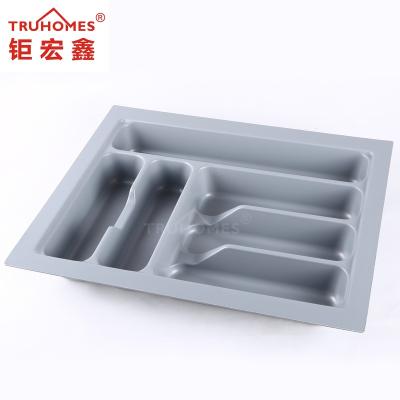 China Sustainable Home Kitchen Tools ABS Plastic Cutlery Tray in Matte Gray for Kitchen Cutlery for sale