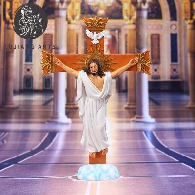 China European Europe Easter Gift Wall Cross Jesus Christ Crucifix Religious Home Decoration Resin Indoor Ornament for sale