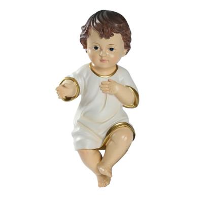 China Europe and South America Baby Resin Figurine Christmas Gift Religious Items Jesus With Clothes 28cm Europe and South America for sale