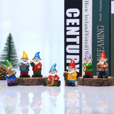 China European Christmas Gift Miniature Garden Gnomes Figurines Set 7 Pcs Box Fairy Garden Kit Accessories Terrarium Decor Outdoor for sale