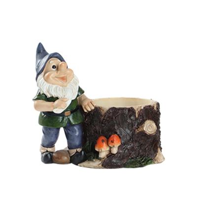 China Low Moq Polyresin Garden Resin Gnome Flower Pot Figurine Garden Statues Worldwide Worldwide for sale