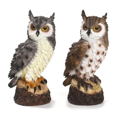 China European Indoor Garden Ornaments Owl Resin Garden Figurine European Sculpture Decoration Creative Ornament for sale