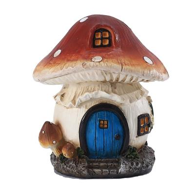 China Europe Garden Outdoor Mini Fairy House Resin Decoration Miniature Mushroom Fairy Houses Decorative Props for sale