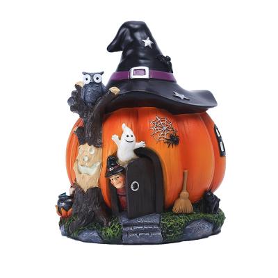 China European Europe Halloween Pumpkin Room and Gift Luminescent Resin Halloween Ghost Witch Decoration Coating Classic Ornament for sale