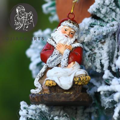 China European Christmas Tree Decoration Santa Ornament Figurine Christmas Gift Resin Ornament for sale