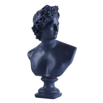 China High Quality Modern Home Decoration Statue Blue Resin Bust Head Sculpture For Gift for sale