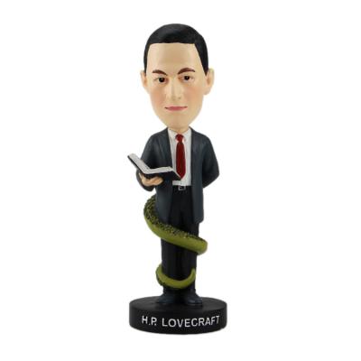 China Europe and South America Head of H.P. LOVECRAFT Resin Bobbe Figurine Funny Personal Bobble Europe and South America Home Decor for sale