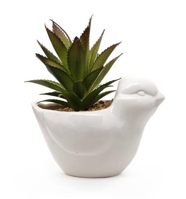 China Hot Sale Eco - Friendly Custom White Sandstone Succulent 3D Bird Shaped Flower Pots Succulent Planter for sale