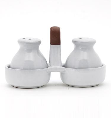 China Viable Ceramic Condiment Container Condiment Set Set Salt And Pepper Ceramic Condiment Set for sale