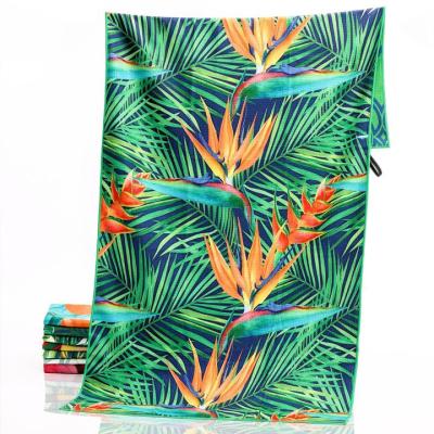 China QUICK DRY Custom Microfiber Compact Waffle Printed Sand Free Beach Towel for sale