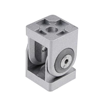 China Diecast zinc YD.T01.070.001 slot6 slot 5 metal hardware aluminum silver 180 degree swivel joint hardware for 20x20 aluminum profile for sale