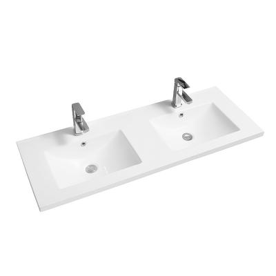 China JM5001SP-121 1210*460*180 Simplicity Hand Water Modern Rectangular Ceramic Bathroom Sink Double Basin for sale