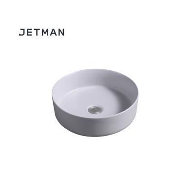 China JM7844 360*360*120 Art Round Toilet Modern Hand Wash Ceramic Light Gray Color Sink Art Basin for sale