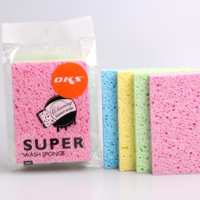 China Sustainable Custom Multicolor Dish Wash Multicolor Kitchen Sponge Cellulose Fiber Sponge Oks Cleaning Sponge Wood Pulp Customized Logo Sustainable for sale