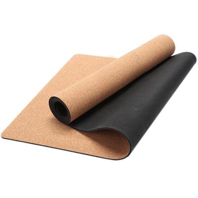 China 2022 Hot Selling High Quality ECO Exercise Cork Natural Rubber Yoga Mat 4mm Yoga Pilate For Fitness Yoga for sale