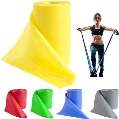 China Yoga Pilates Super Latex Free Exercise Resistance Bands 8 16 24 Yard Bulk Rolls Workout Elastic Latex Belt Yoga Pull Straps for sale