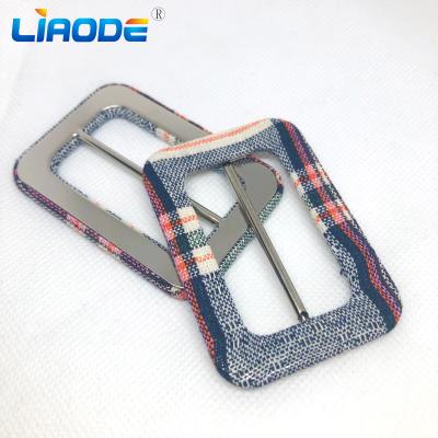 China Sustainable Custom Adjustable Cloth Covered Square Belt Buckle Buckle For Coat Belt for sale