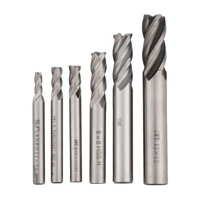 China 5PCS Tungsten Carbide End Mill 4 Flute Milling Cutter HIGH SPEED STEEL Woodworking Tools HSS End Mill Cutter Slot Drill Bit Set CNC Endmills for sale