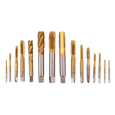 China HSS Titanium Coated Hand Tap Hss Straight Spline Metric Threaded Tap M2 M2.5 M3 M3.5 M4 M5 M6 M8 M10 M12 M14 M16 for sale