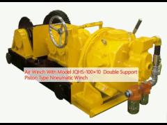 Air Winch With Model JQHS-100×10  Double Support Piston Type Nneumatic Winch