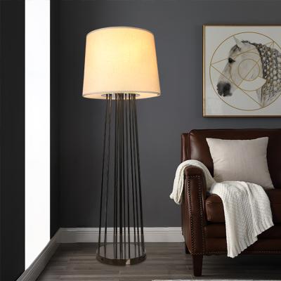 China Factory Direct Sale Modern Standing Lighting Hotel Bedroom Indoor Decorative Fabric Shade Led Floor Lamp for sale