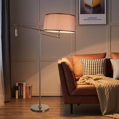 China Good Quality Metal Lamp Body High Grade Fabric Shade Modern Indoor Living Room Led Floor Lamp for sale