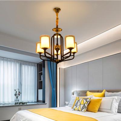 China Modern Luxury Indoor Glass Lampshade LED Chandelier Indoor Dining Room Living Room Decoration Pendant Light for sale