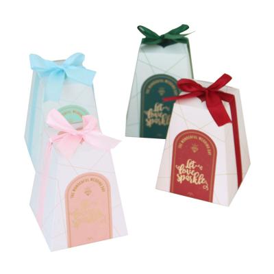 China Recyclable ChocolateCandy Trapezium Packaging Gift Box Paper Sweet Favor Box for sale