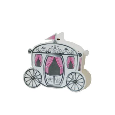 China Recyclable Carriage Favor Boxes White Paper Box Princess Carriage Party Birthday Girl Gift Favor Box for sale