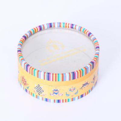 China Other Wedding Gift Transparent Round Paper Cans Food Grade Craft Paper Custom Box for sale