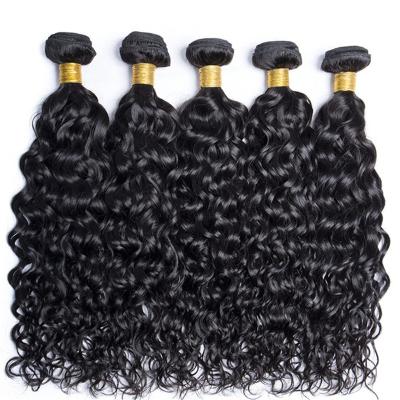 China Water Wave Dispenser Cuticle Aligned Curly Hair One Bundles Set Hair Extensions Brazilian Hair Bundles Closure And Straight Hair Frontal Bundles With Closure for sale