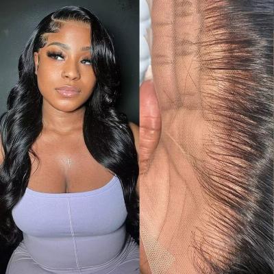 China Wholesale Price Virgin Hair 13x4 Curly Human Hair Body Wave Lace Headband Ear To Ear Bleached Knots for sale