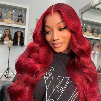 China Cuticle Aligned Virgin Hair Wig Body Wave LTHAIR Hair Wigs Wholesale Sellers Red Color Lace Front Wigs With Baby Hair for sale