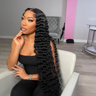 China Body Wave Deep Wave 360 ​​Lace Front Human Hair Wigs For Color Women 360 Full Lace Hair Wigs Pre Plucked Curly Lace Front Wigs for sale