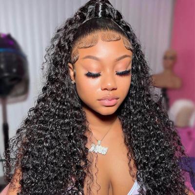 China Sheer Curly Lace Front Human Hair Wigs Virgin Hair Body Wave LTHAIR13x4 HD Lace Wigs Brazilian Deep Wave HD Wigs For Black Women for sale