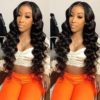 China Body Wave LTHAIR Raw Indian Loose Deep Wave Wig 40 Inch Full Curly Deep Wave Human Hair Full Lace Wig 180 Density Free Sample Lace Front Wigs for sale