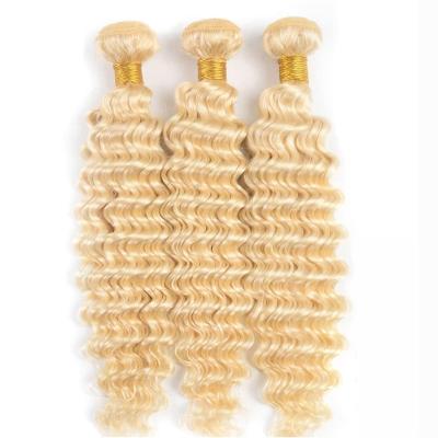 China Wholesale Good Quality 613 Blonde Curly LTHAIR Kinky Deep Wave Bundles 100% Human Brazilian Hair Cuticle Aligned 613 Hair Weft for sale